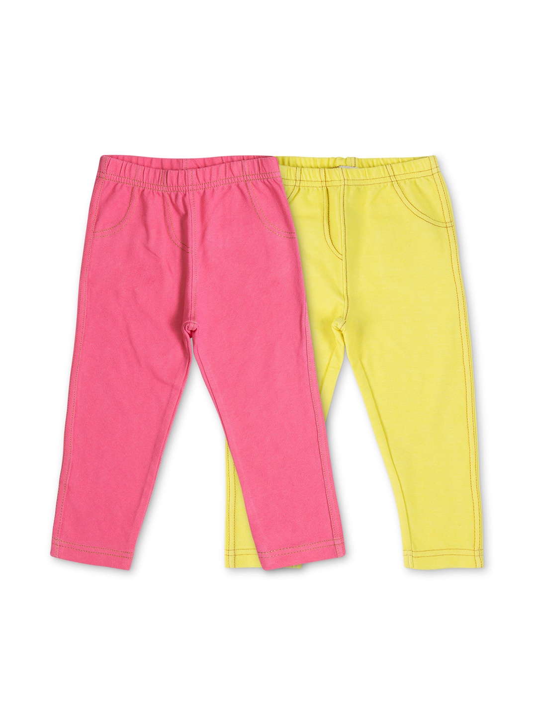 

JusCubs Girls Pack Of 2 Cotton Slip On Skinny Fit Treggings, Pink