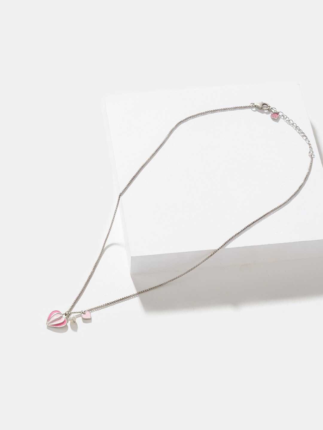 

SHAYA 925 Silver-Plated Heart Chain, White