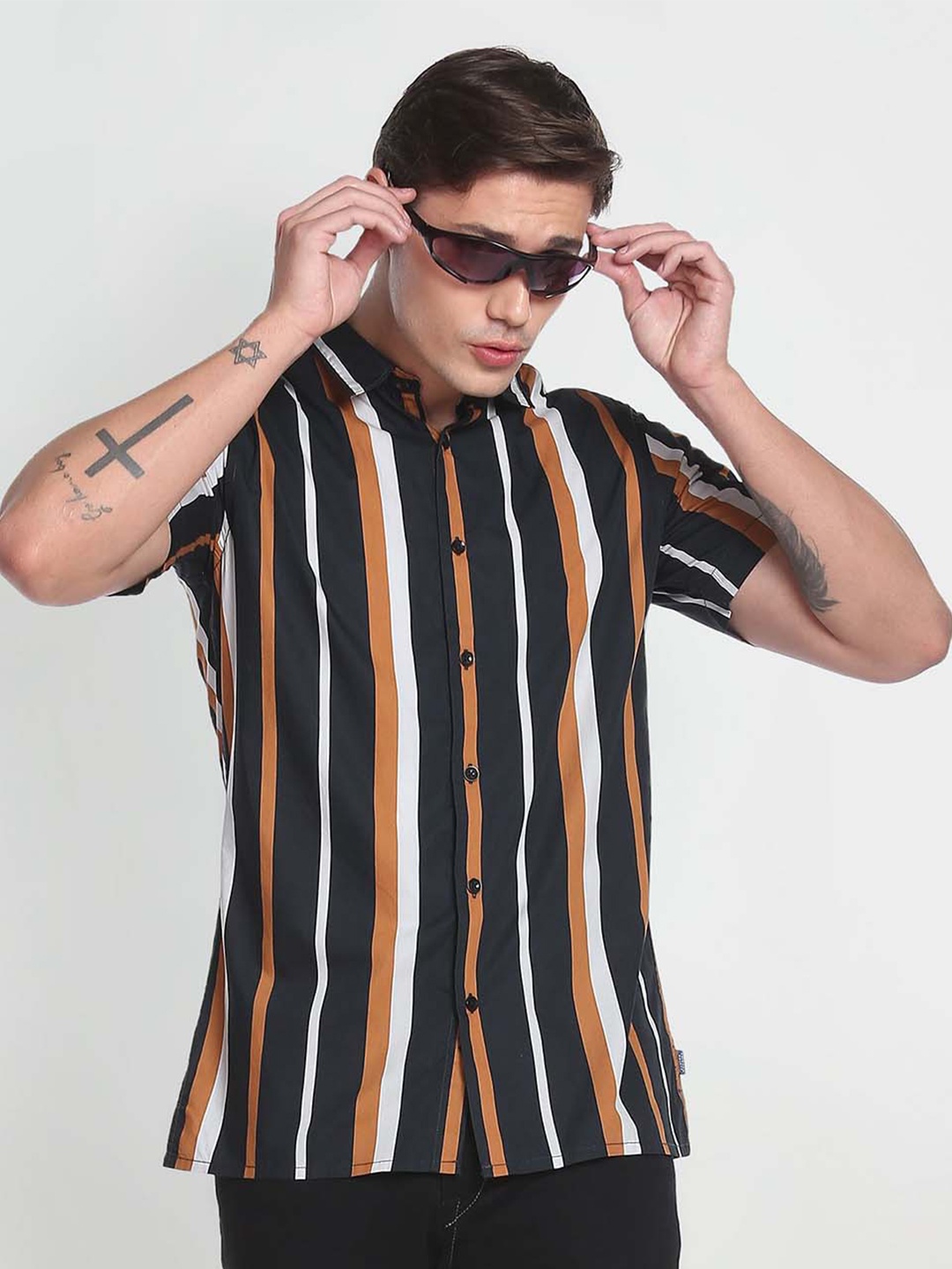

Flying Machine Vertical Stripe Cotton Casual Shirt, Blue