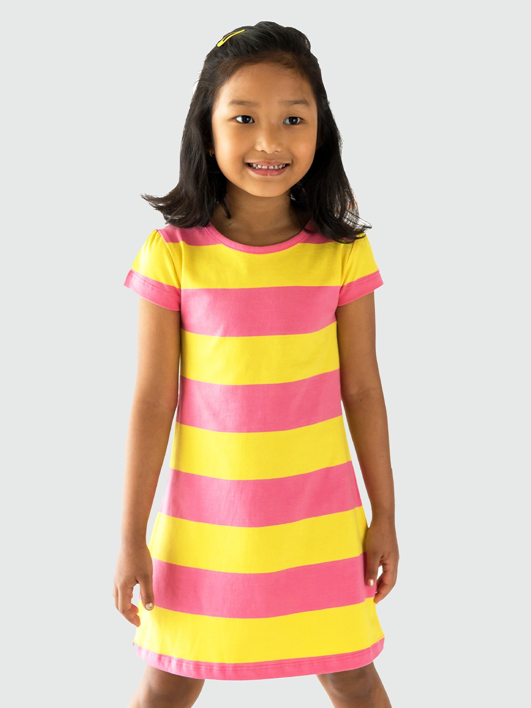 

Campana Girls Striped T-shirt Dress, Pink