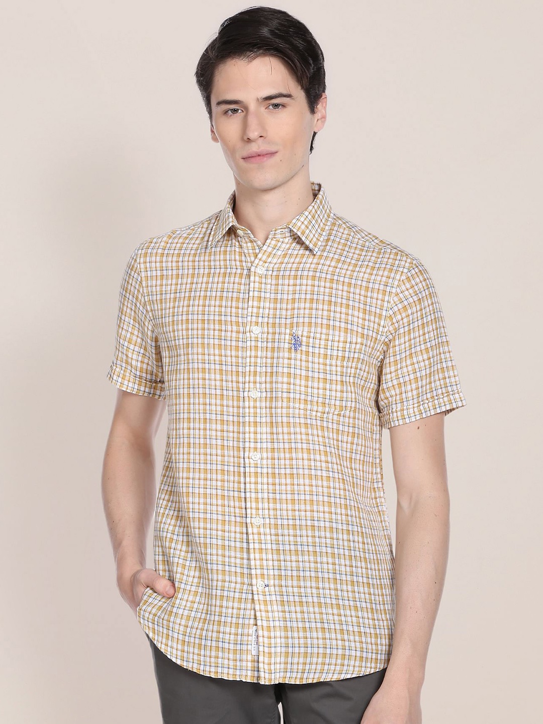 

U.S. Polo Assn. Checked Casual Shirt, Yellow