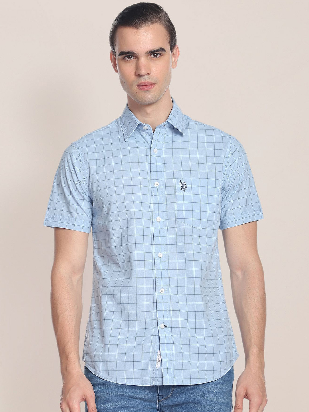 

U.S. Polo Assn. Checks Cotton Casual Shirt, Blue