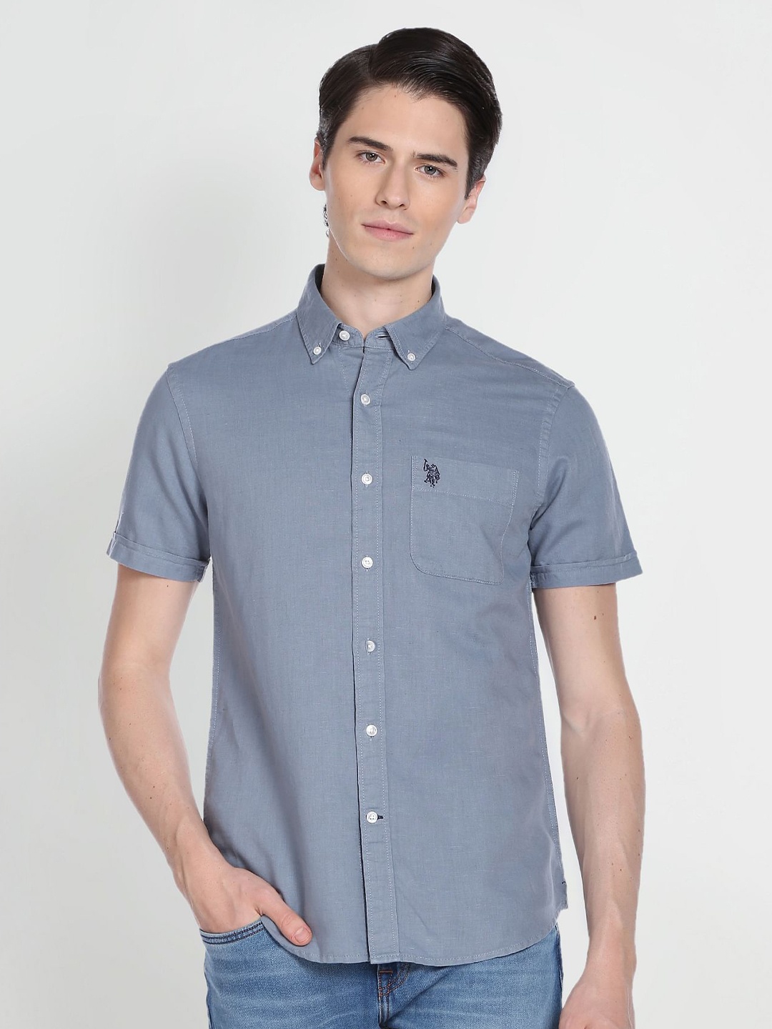 

U.S. Polo Assn. Denim Co. Button Down Collar Casual Shirt, Blue