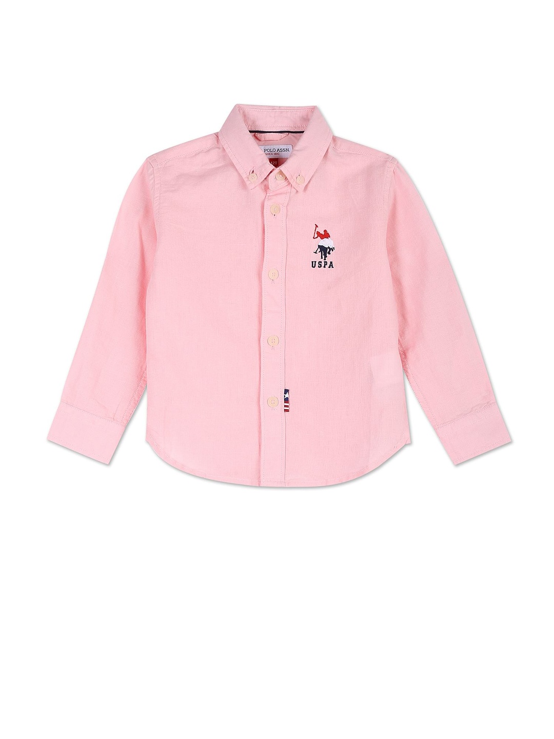 

U.S. Polo Assn. Kids Boys Button Down Collar Cotton Casual Shirt, Pink