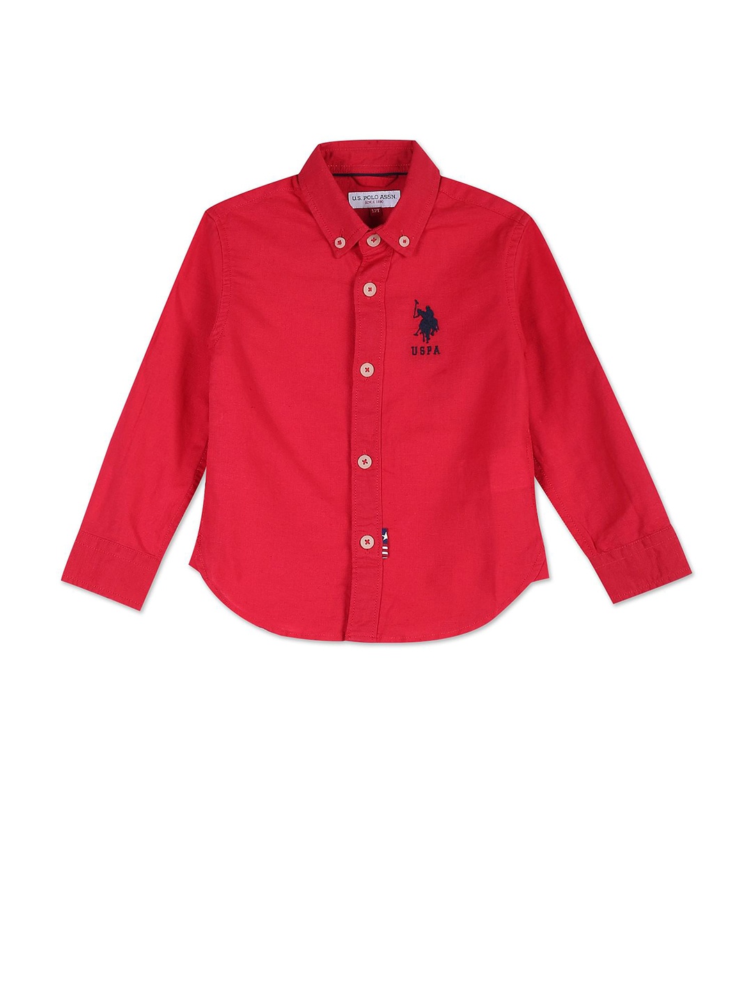 

U.S. Polo Assn. Kids Boys Button Down Collar Cotton Casual Shirt, Red