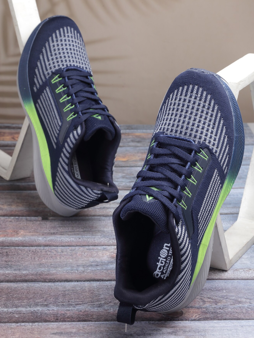 

Action Men Mesh Running Non-Marking Sports Shoes, Navy blue