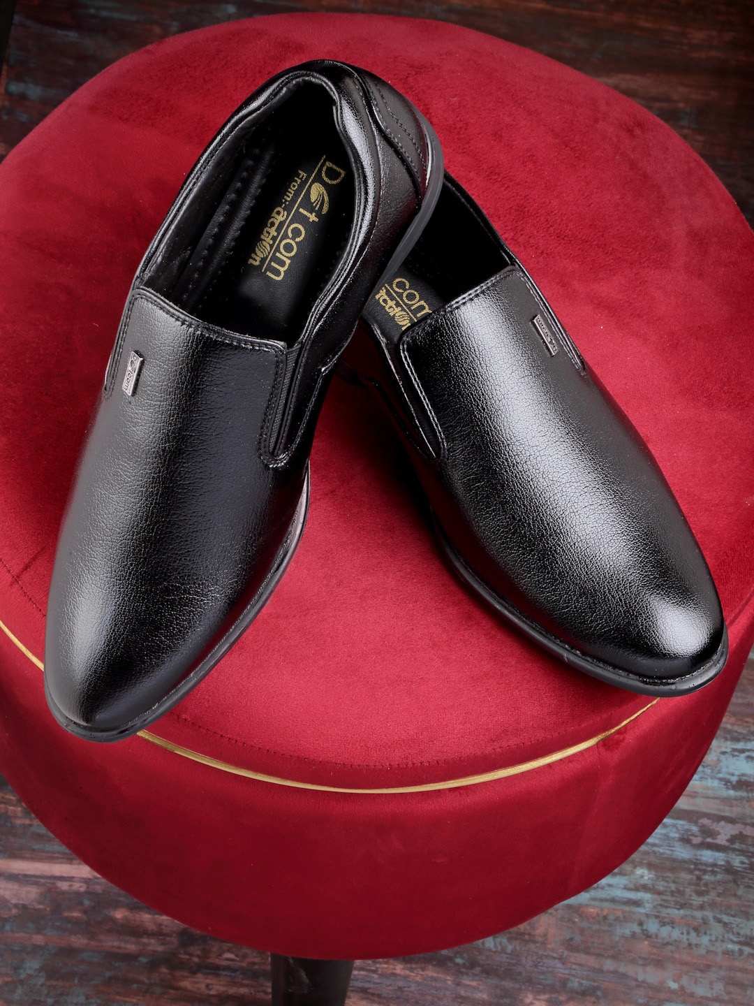 

Action Men Synthetic Leather Formal Slip-On Shoes, Black