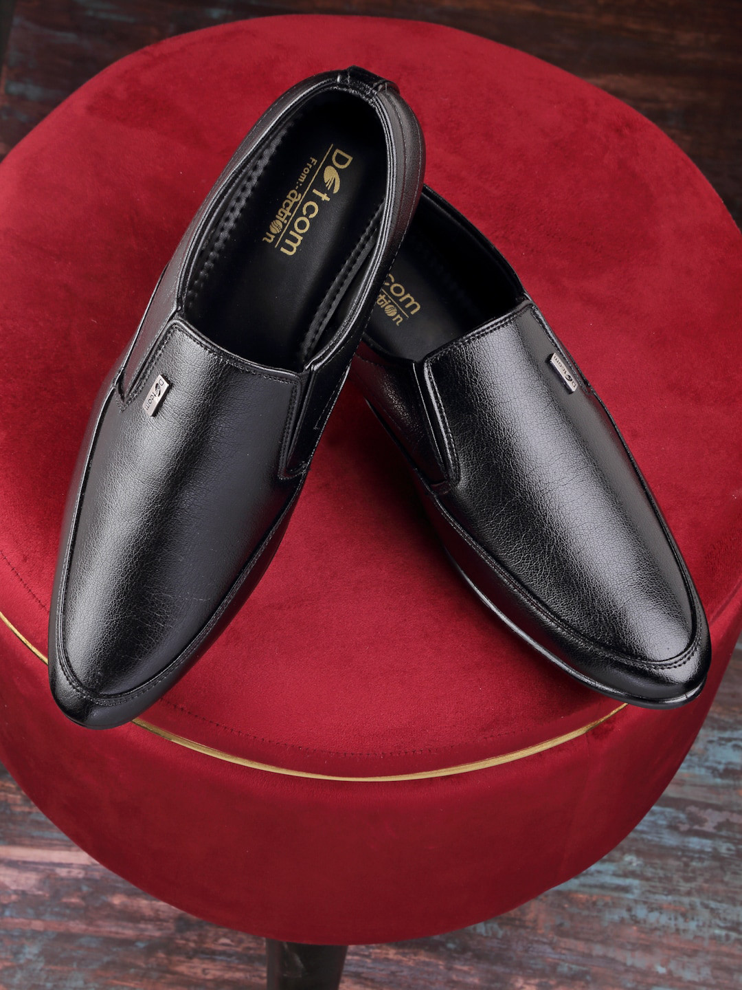 

Action Men Synthetic Leather Formal Slip-On Shoes, Black