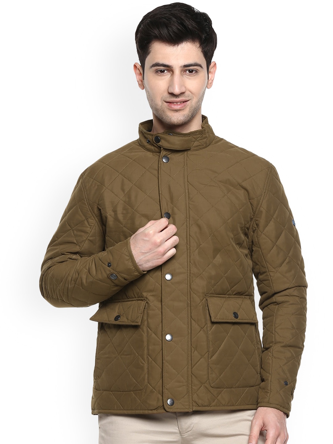 

Red Chief Men Mock Collar Quilted Jacket, Khaki
