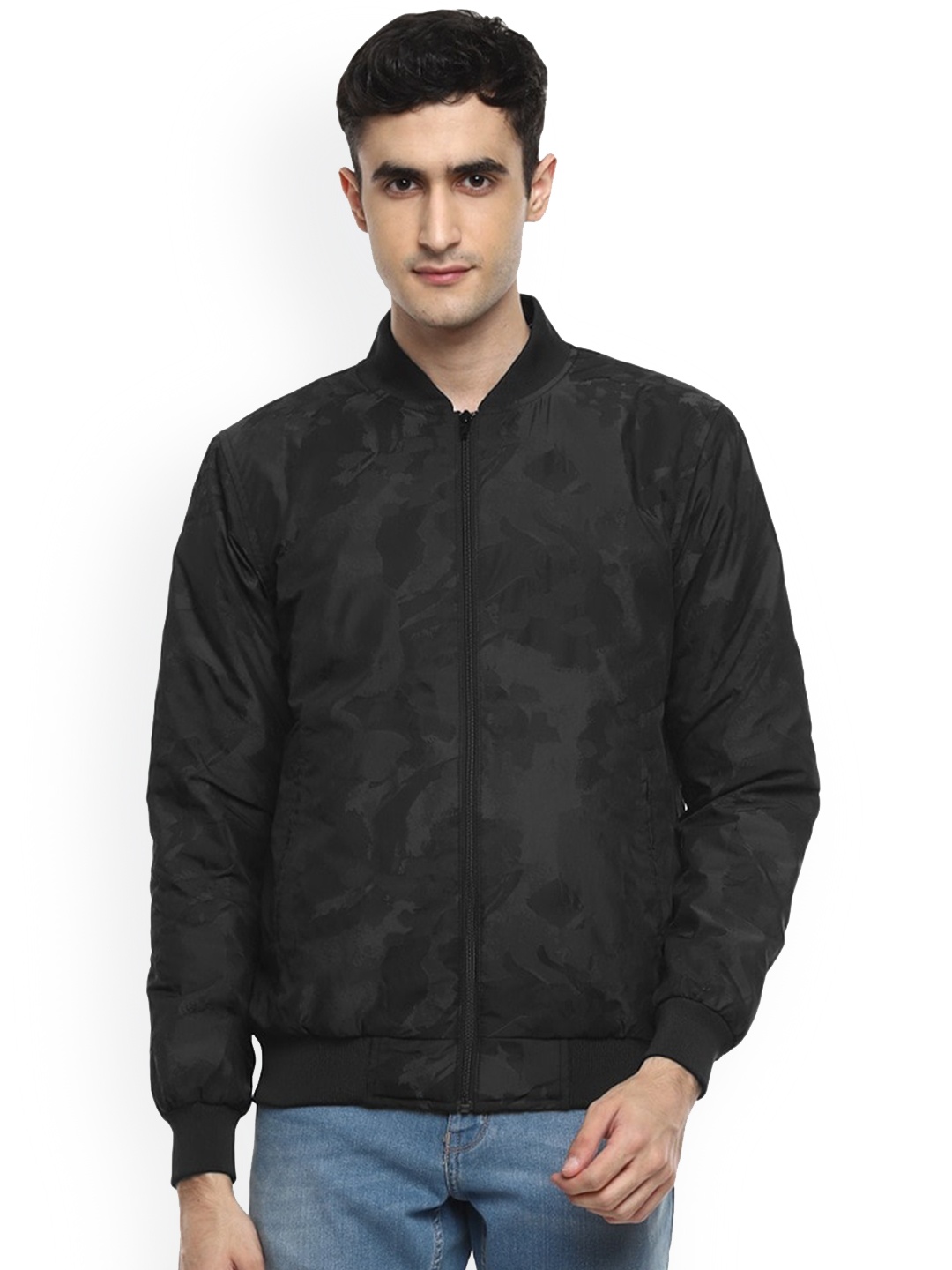 

Red Chief Men Camouflage Bomber Jacket, Black