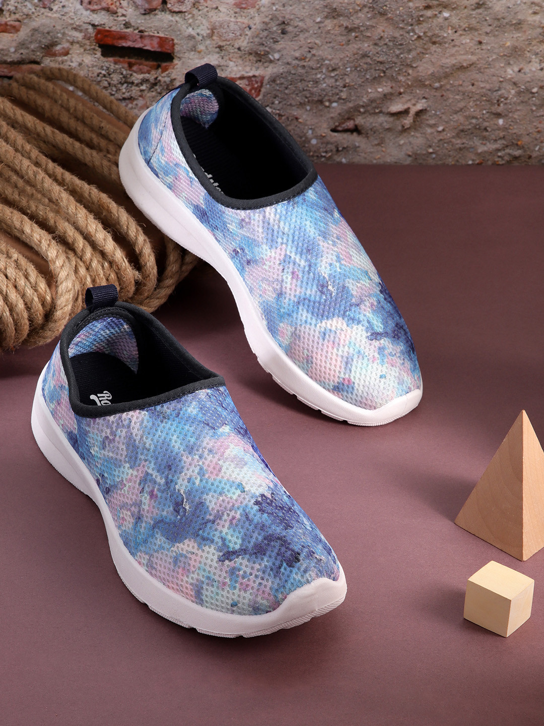 

Roadster Women Tie & Dye Printed Slip-On Sneakers, Blue