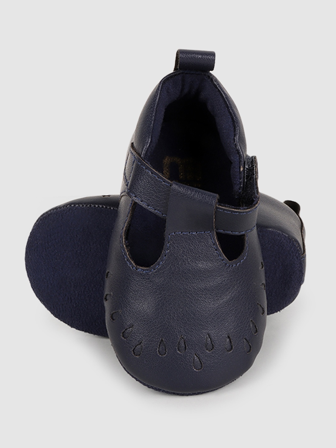 

mothercare Unisex Kids Solid Mid-Top Pram Booties With Laser Cuts, Navy blue