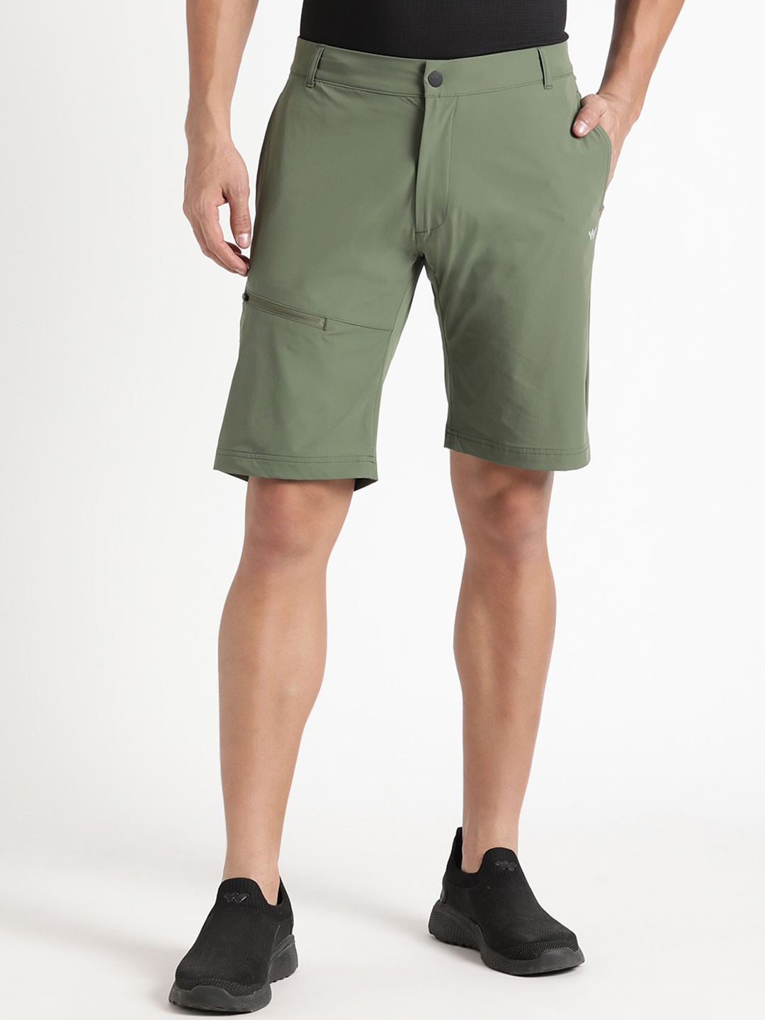 

Wildcraft Men Mid-Rise Anti Microbial Breathable Outdoor Shorts, Olive