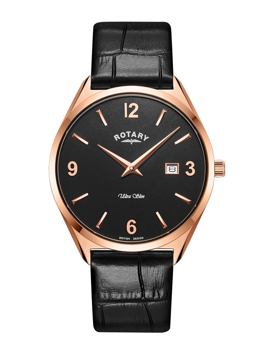 

Rotary Women Dial & Leather Textured Straps Analogue Watch GS08014 04, Black