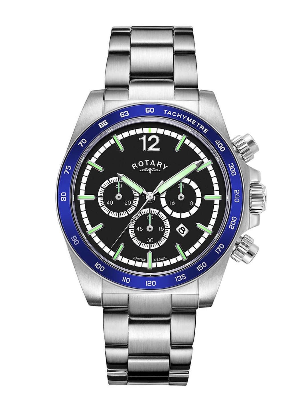 

Rotary Men Stainless Steel Bracelet Style Straps Analogue Watch GB05440 72, Silver