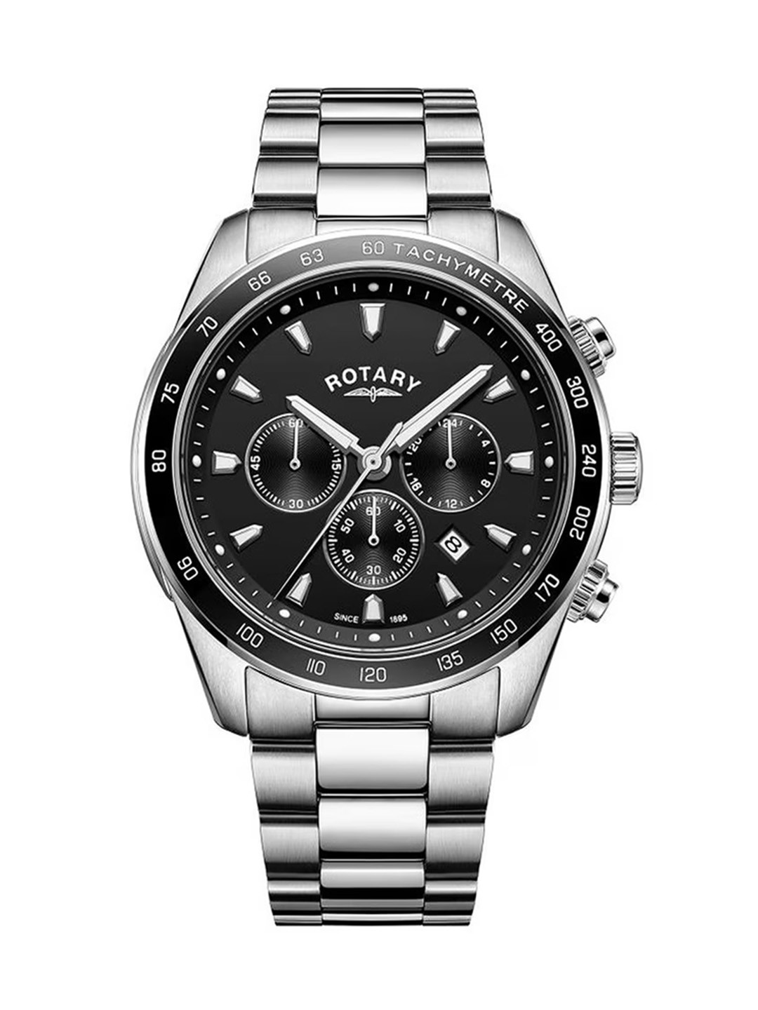 

Rotary Men Round Dial & Stainless Steel Bracelet Style Straps Analogue Watch- GB05109/04, Silver