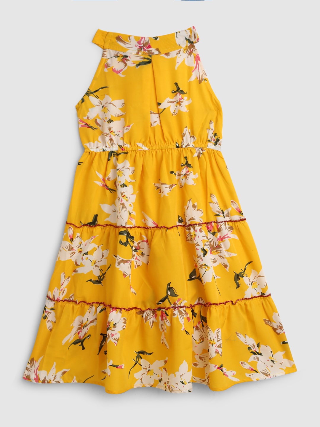 

HERE&NOW Floral Printed A-Line Dress, Yellow