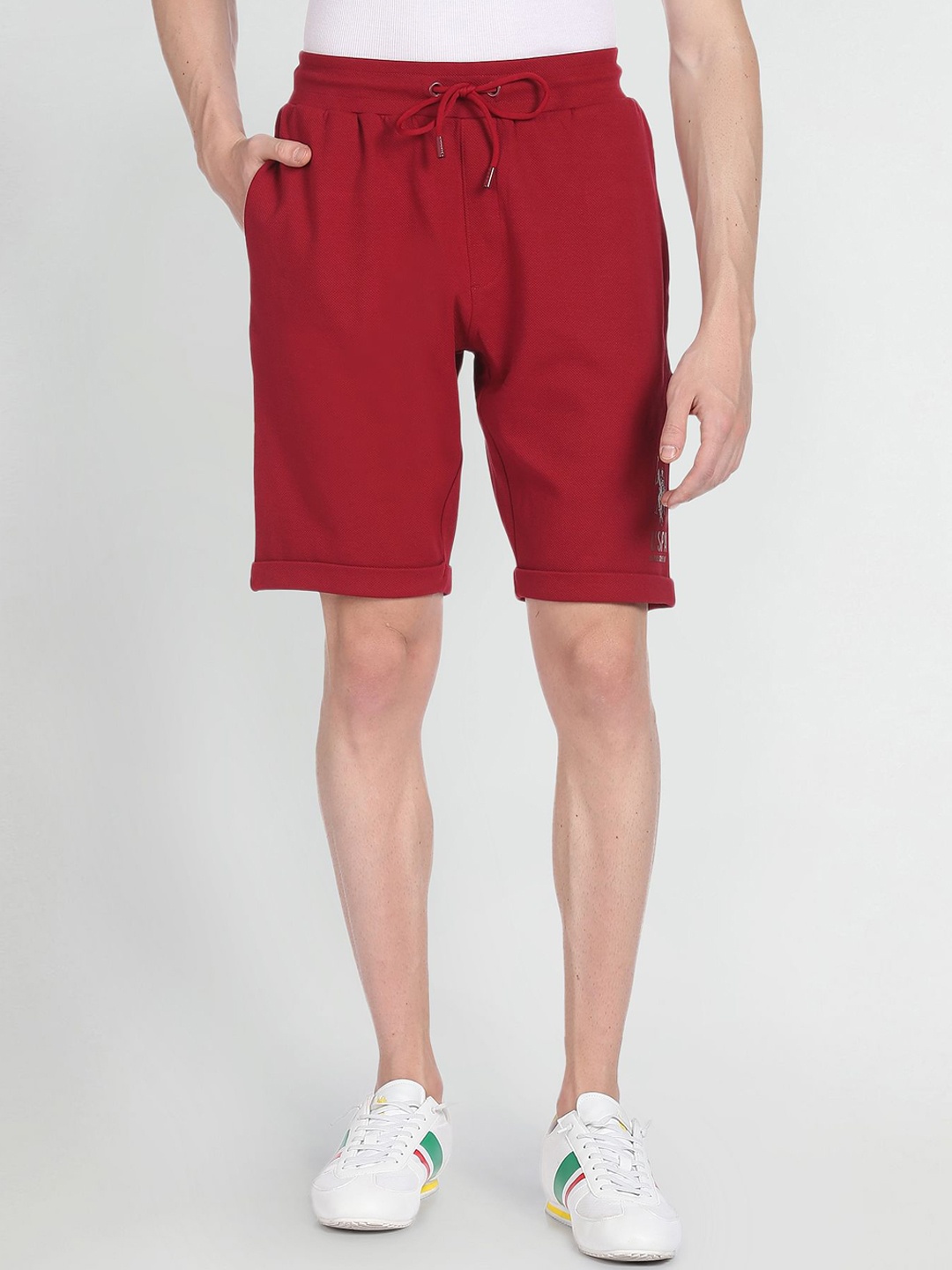 

U.S. Polo Assn. Denim Co. Men Cotton Regular Fit Shorts, Red