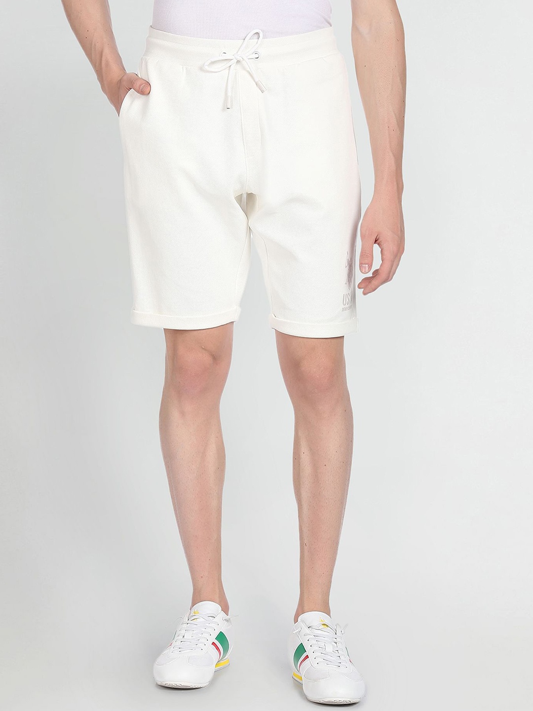 

U.S. Polo Assn. Denim Co. Men Cotton Regular Fit Shorts, White
