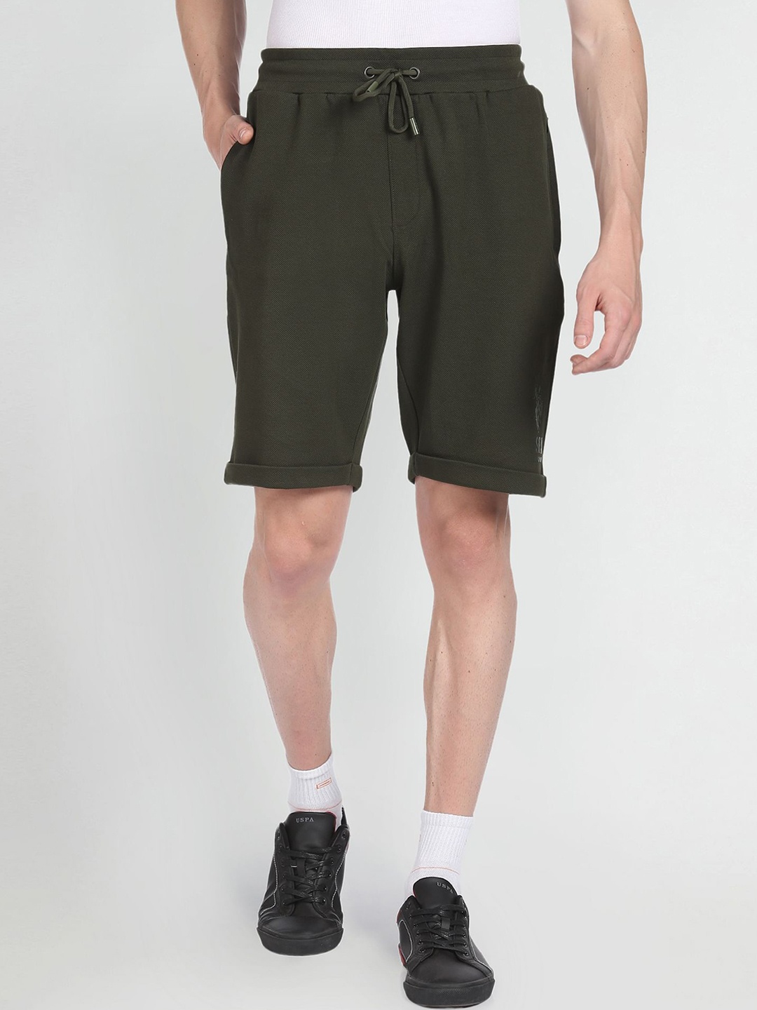 

U.S. Polo Assn. Denim Co. Men Cotton Regular Fit Sports Shorts, Green