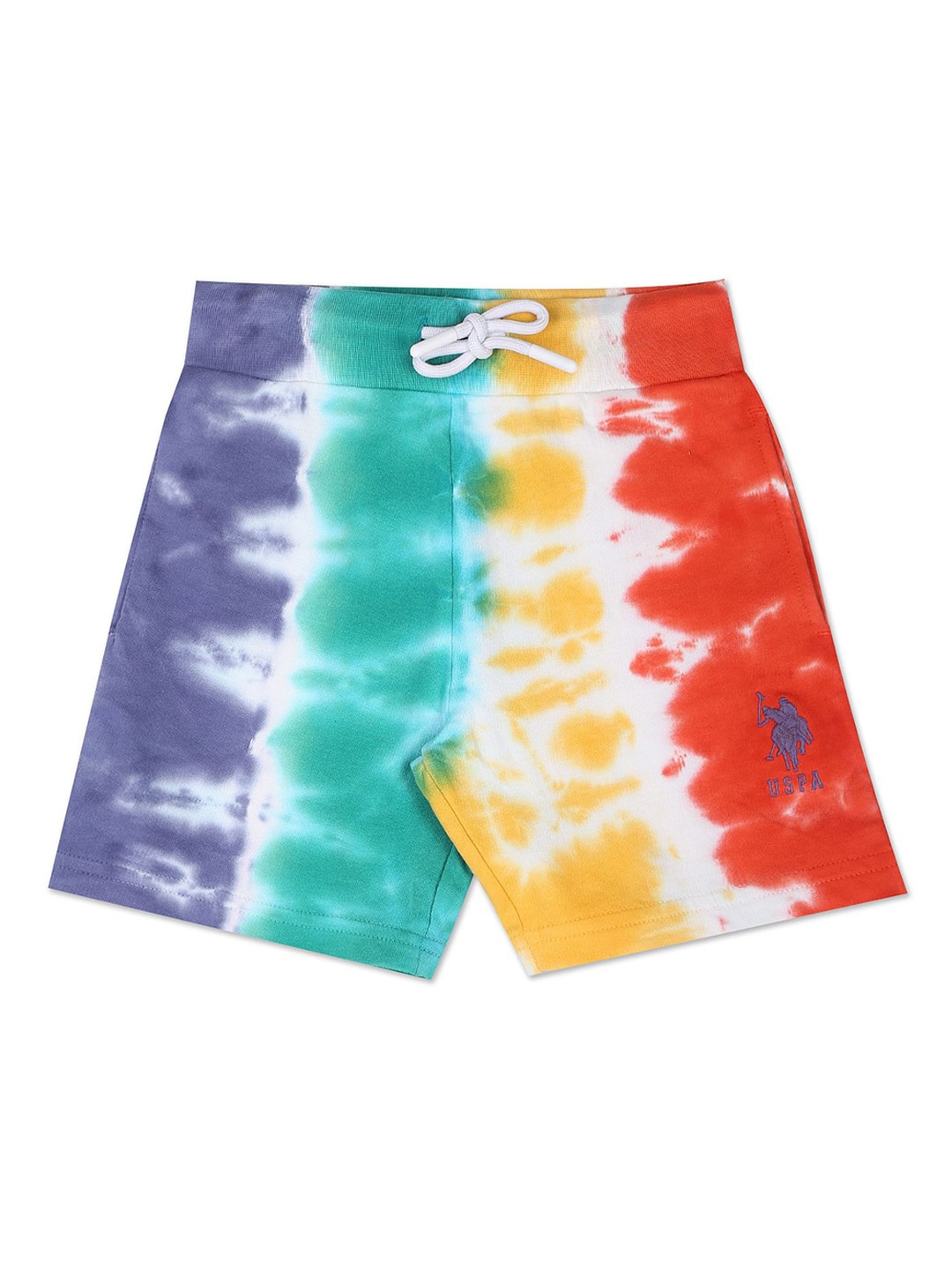 

U.S. Polo Assn. Kids Boys Tie And Dye Cotton Shorts, Blue