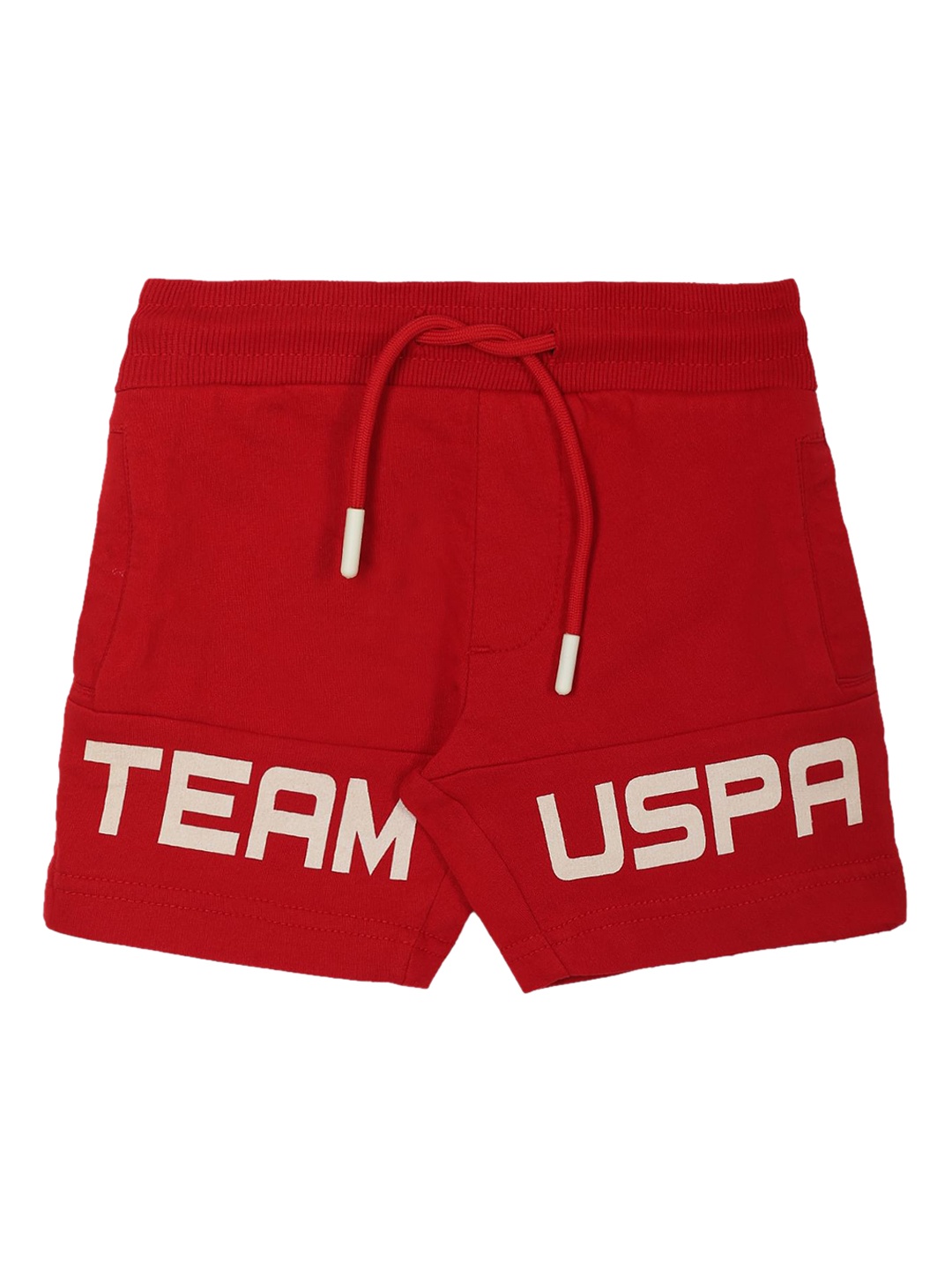 

U.S. Polo Assn. Kids Boys Typography Printed Shorts, Red