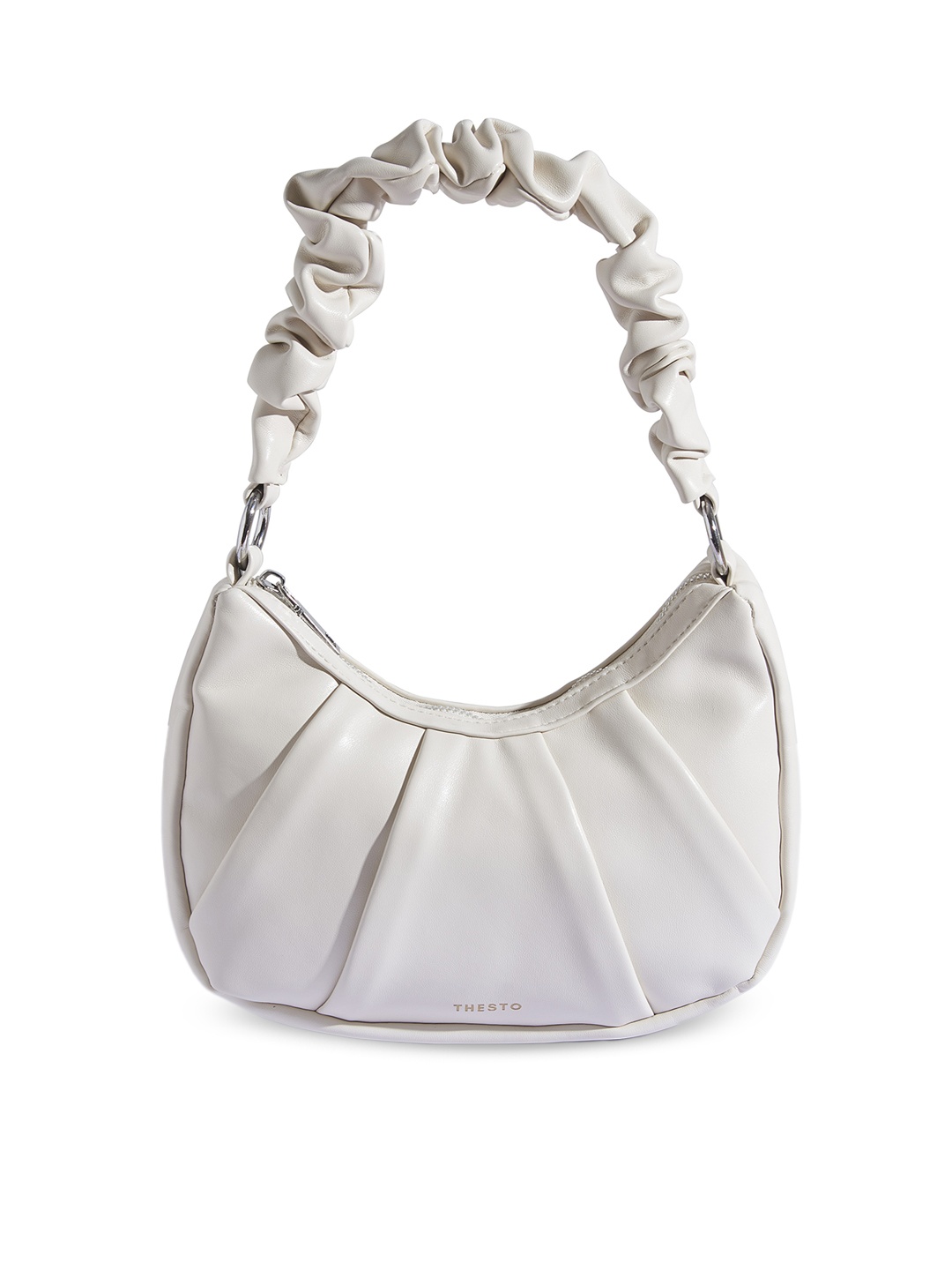

THESTO One Handle Half Moon Handheld Bag, White