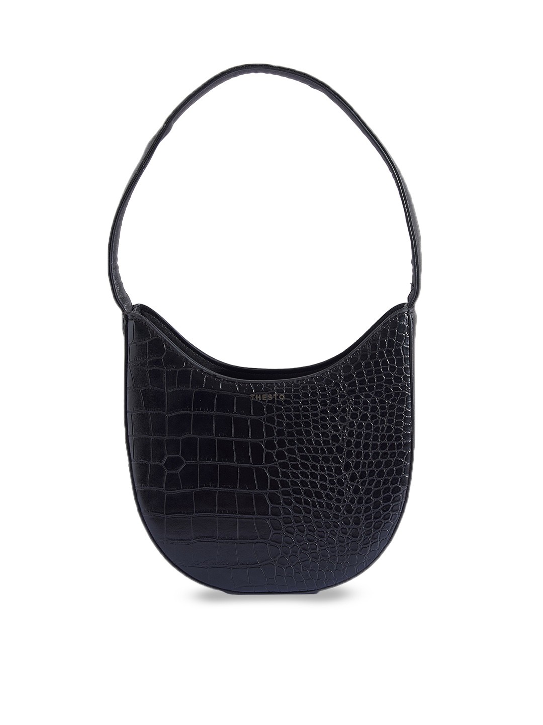 

THESTO Textured Structured Handheld Bag, Black