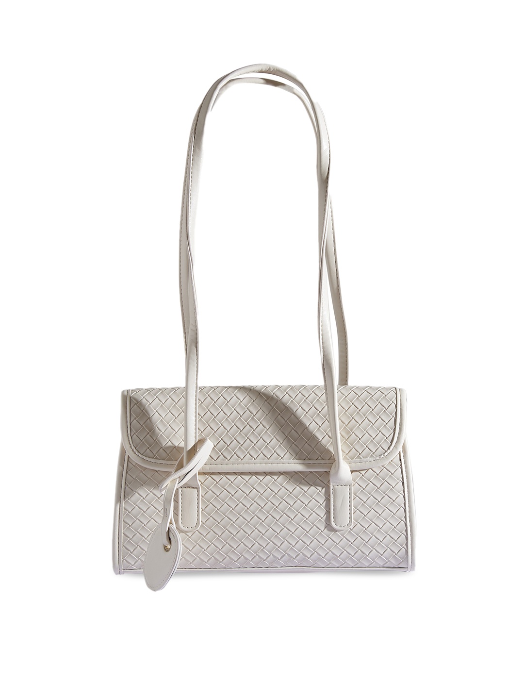 

THESTO Textured Structured Shoulder Bag, White