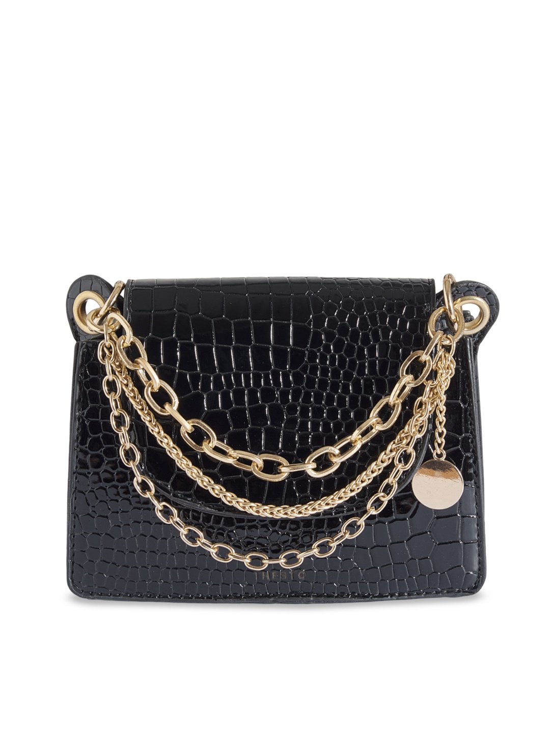 

THESTO Textured PU Structured Sling Bag, Black