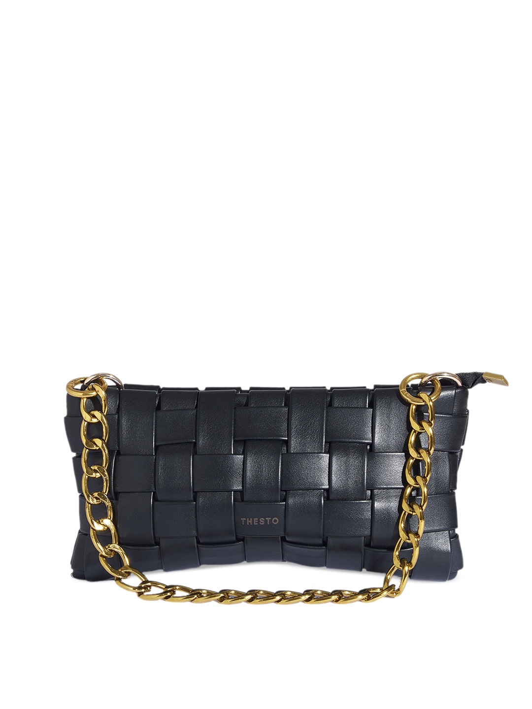 

THESTO Textured Structured Handheld Bag, Black