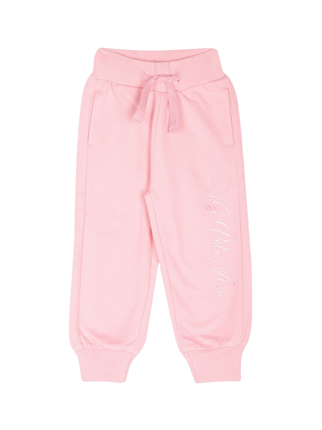 

U.S. Polo Assn. Kids Girls Mid-Rise Straight-Fit Joggers, Pink