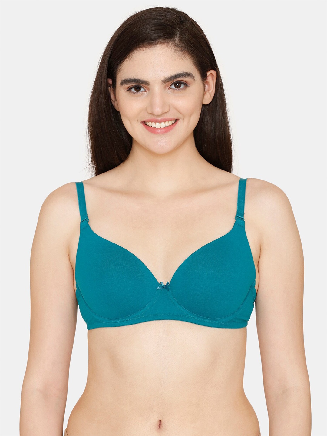 

Zivame Underwired Lightly Padded Seamless T-shirt Bra, Teal