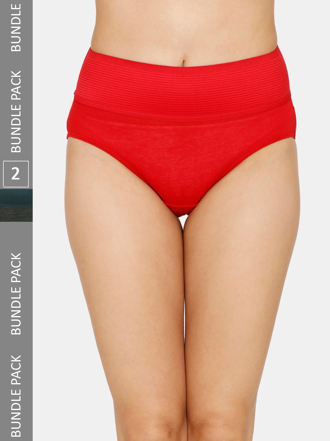 

Zivame Women Pack Of 2 Assorted Pure Cotton High-Rise Hipster Briefs