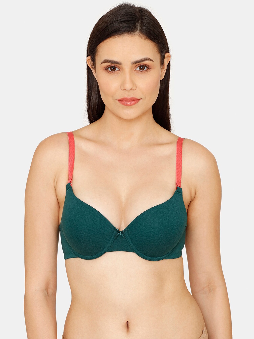 

Zivame Underwired Lightly Padded Seamless Bra, Green