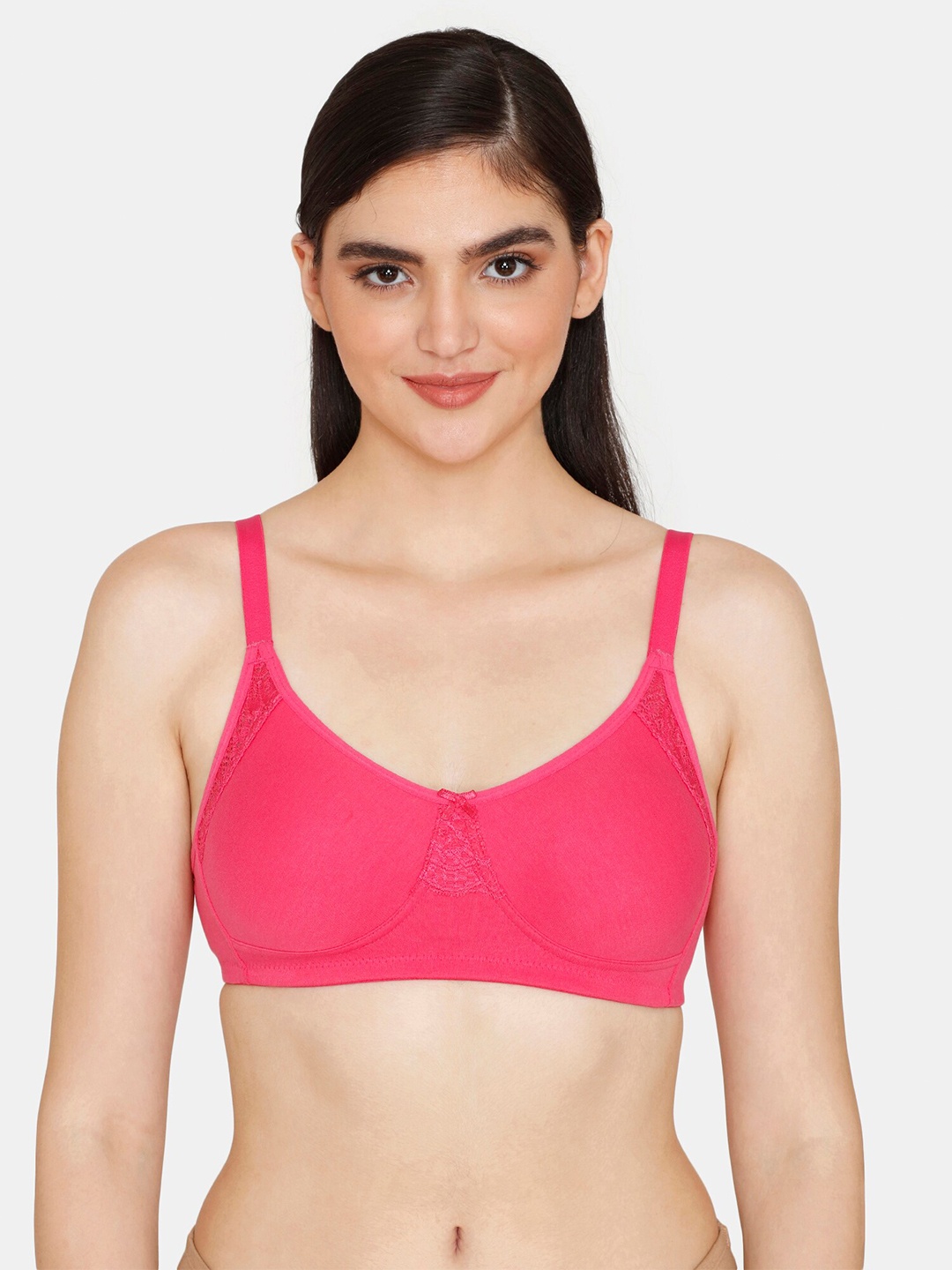 

Zivame Non Padded Non Wired Seamless Bra, Red