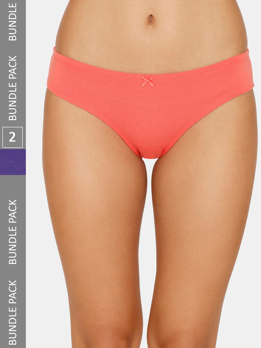 

Zivame Women Pack Of 2 Assorted Low-Rise Bikini Briefs