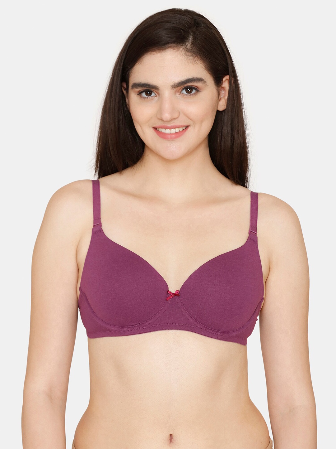 

Zivame Cotton Underwired Lightly Padded Bra, Purple