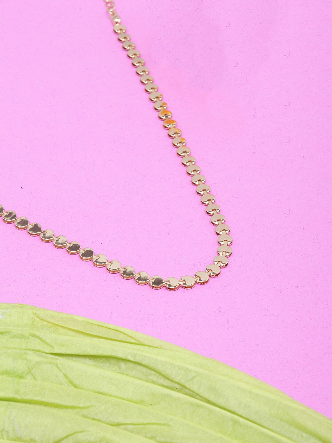 

DIVA WALK Brass Gold-Plated Heart Shaped Chain