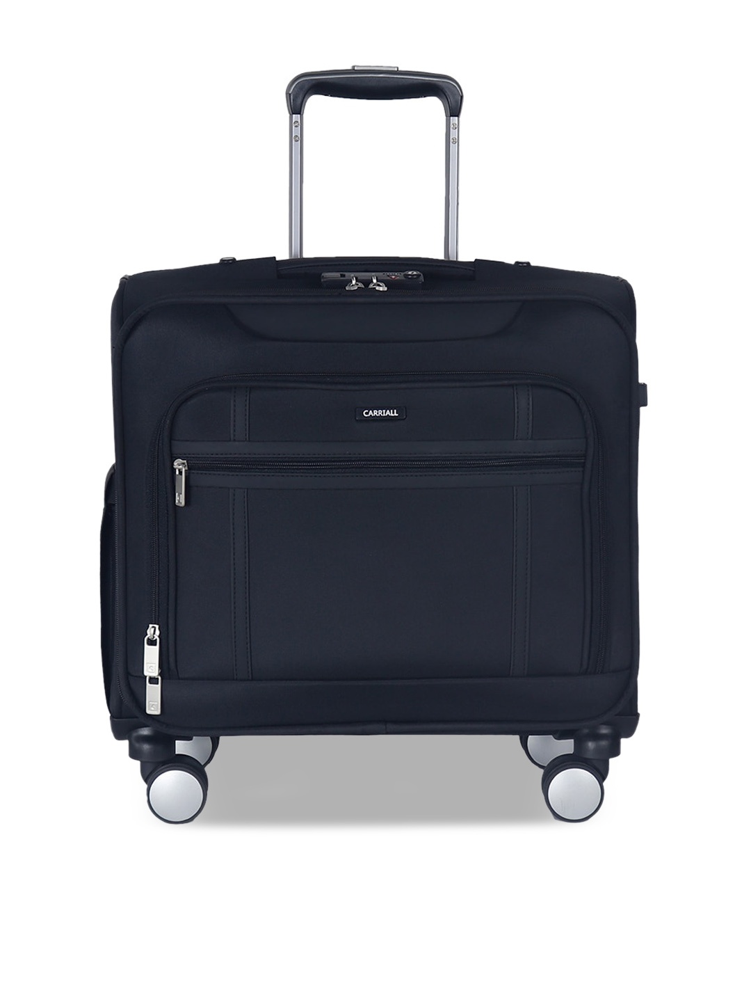 

CARRIALL Stark Textured Hard Sided Overnighter Overnighter Trolley Bag, Black