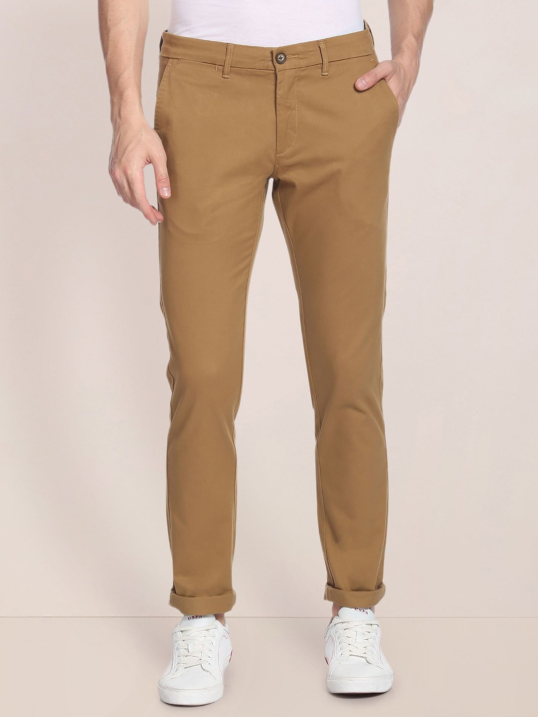 

U S Polo Assn Men Yellow Chinos Trousers