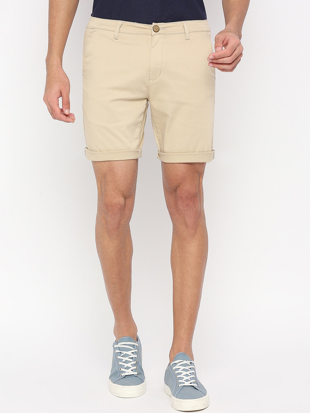 

beevee Men Mid-Rise Outdoor Chino Shorts, Beige