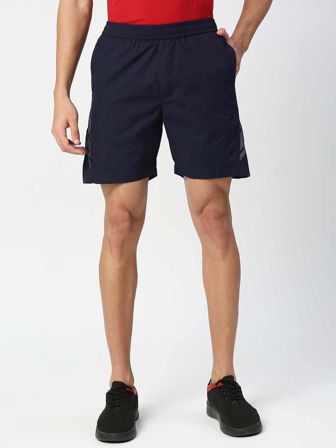

beevee Men Navy Blue Outdoor Sports Shorts