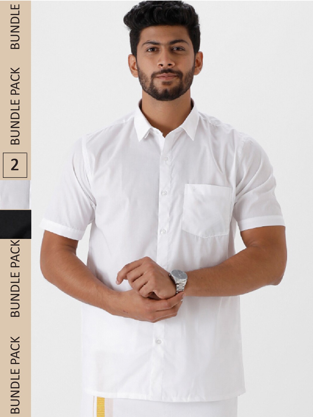 

Ramraj Pack Of 2 Classic Casual Shirt, White