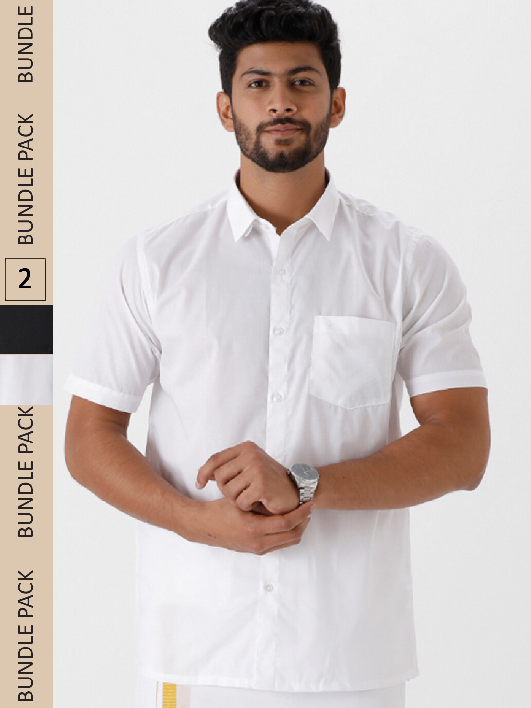 

Ramraj Pack Of 2 Classic Casual Shirt, White