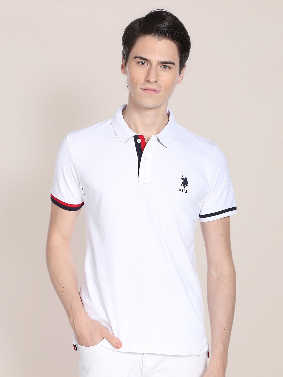 

U.S. Polo Assn. Polo Collar Slim Fit T-shirt, White