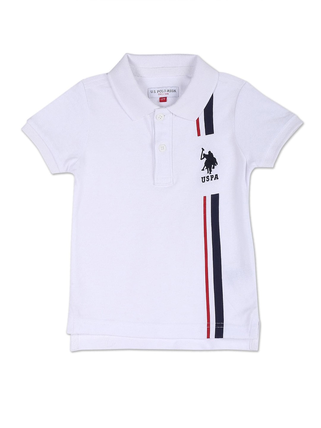 

U.S. Polo Assn. Kidsna Boys Polo Collar Pure Cotton T-shirt, White