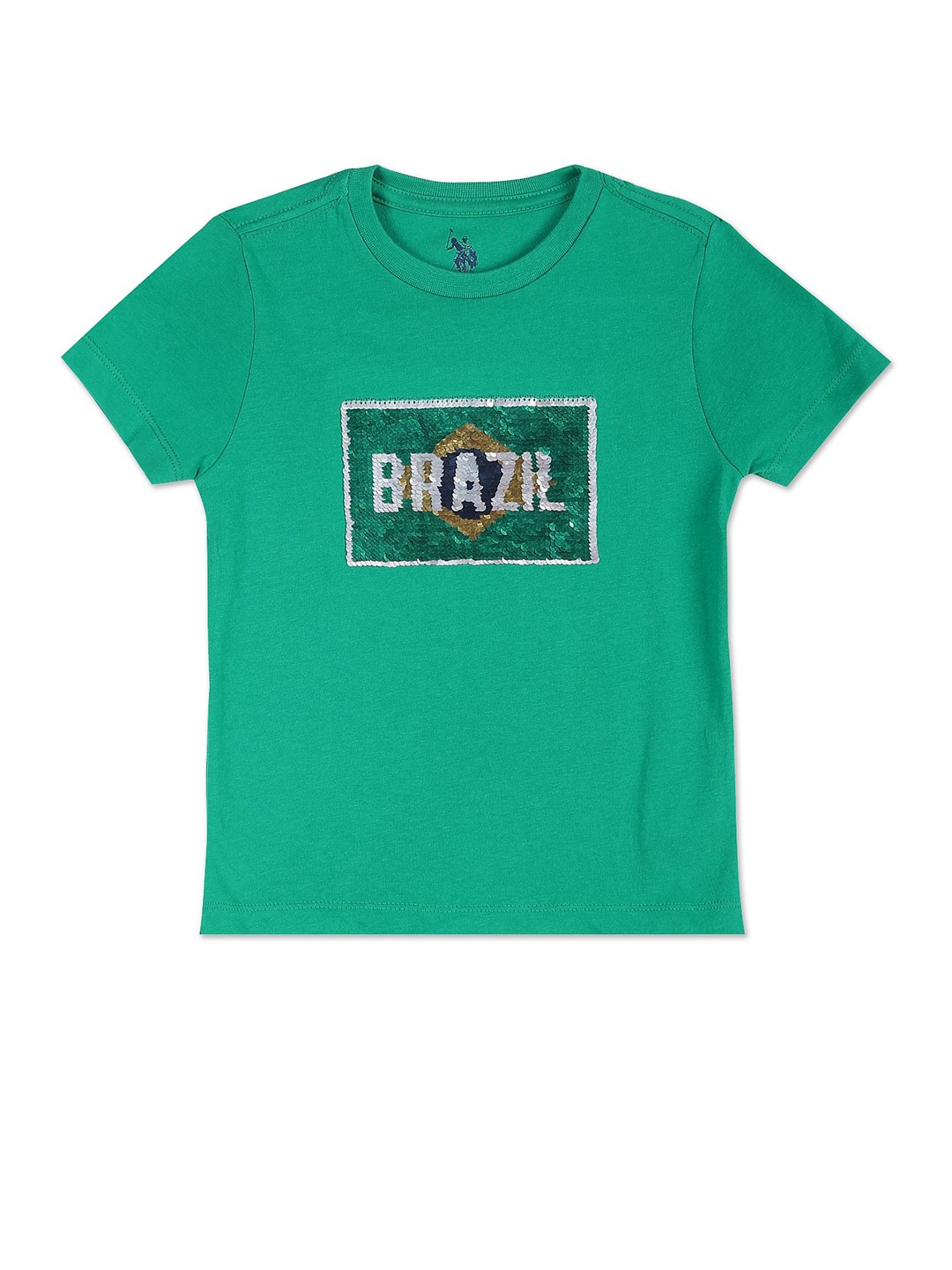 

U.S. Polo Assn. Kids Boys Typography Printed Pure Cotton T-shirt, Green