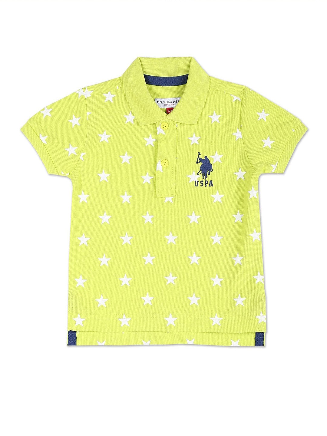 

U.S. Polo Assn. Kids Boys Conversational Printed Polo Collar Pure Cotton T-shirt, Green