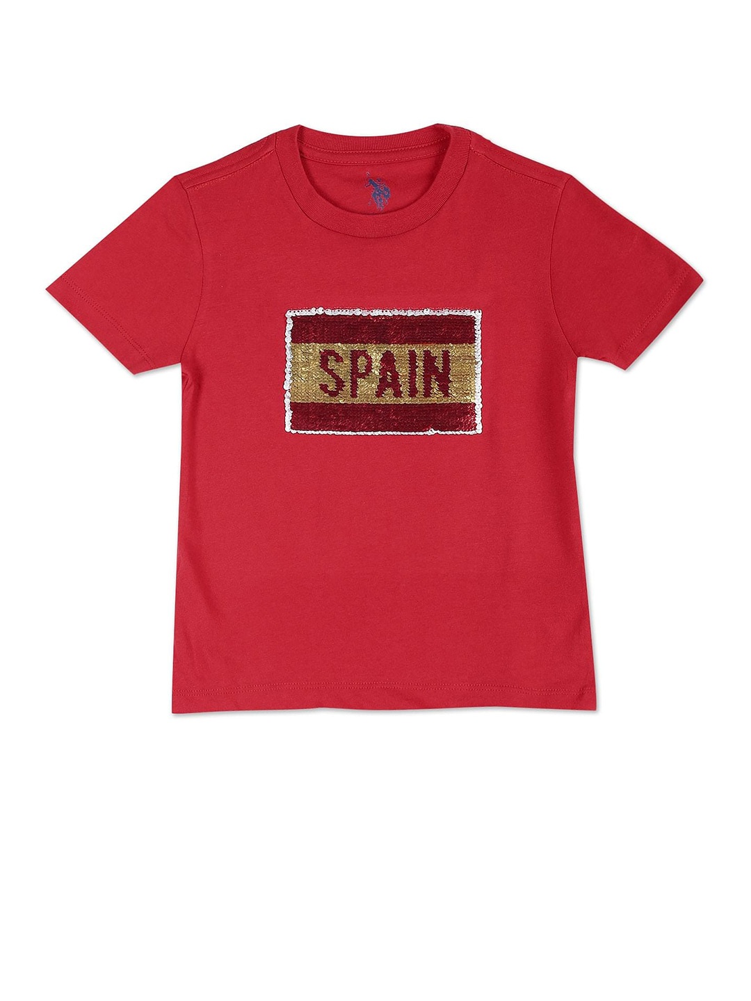 

U.S. Polo Assn. Kids Boys Typography Printed Pure Cotton T-shirt, Red